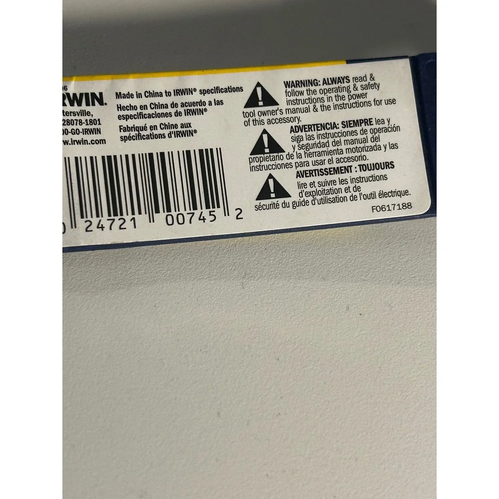 IRWIN PLUS 3/4 Inch x 12 Inch SDS‎ Plus Masonry Drill Bit Concrete Stone (835)